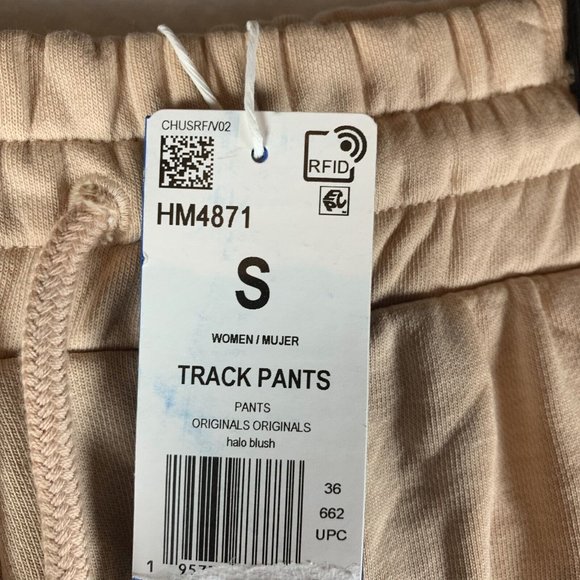 Adidas‎ Jogger Pants Women's Small Halo Blush Cotton Drawstring Fitted 7552 - Picture 2 of 10